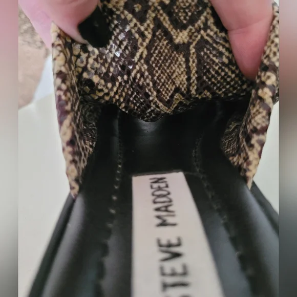 Steve Madden Y2K Vintage 90s Snake Print Wedge Platform Slides Size 9.5 - Picture 7 of 14